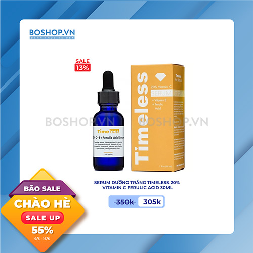 SERUM DƯỠNG TRẮNG TIMELESS 20% VITAMIN C FERULIC ACID 30ML