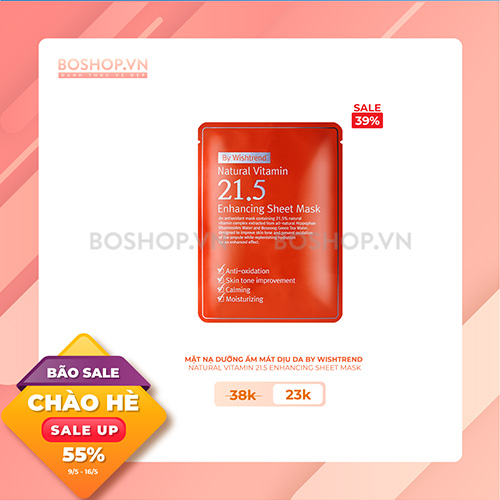 Mặt nạ dưỡng ẩm mát dịu da By Wishtrend Natural Vitamin 21.5 Enhancing Sheet Mask