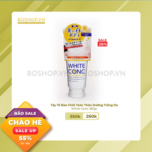 Tẩy Tế Bào Chết Toàn Thân Dưỡng Trắng Da White Conc 180gr