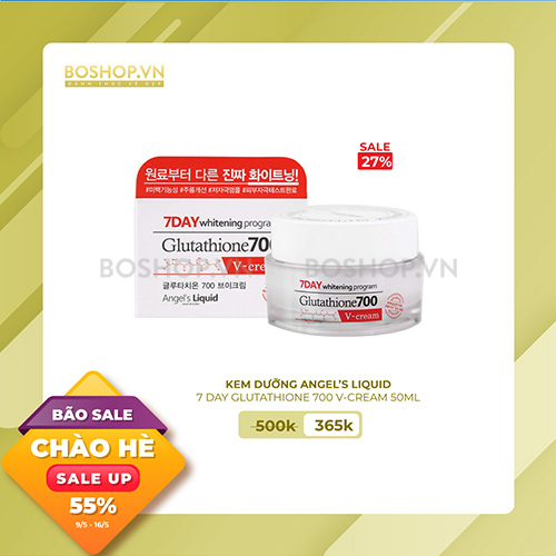 KEM DƯỠNG ANGEL’S LIQUID 7 DAY GLUTATHIONE 700 V-CREAM 50ML