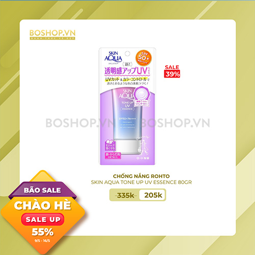 CHỐNG NẮNG ROHTO SKIN AQUA TONE UP UV ESSENCE 80GR