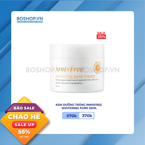 KEM DƯỠNG TRẮNG INNISFREE WHITENING PORE 50ML