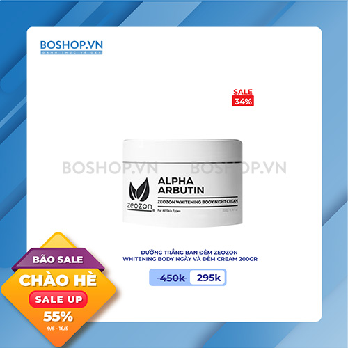 DƯỠNG TRẮNG BAN ĐÊM ZEOZON WHITENING BODY NGÀY VÀ ĐÊM CREAM 200GR