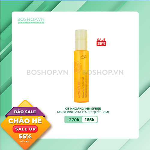 XỊT KHOÁNG INNISFREE TANGERINE VITA C MIST QUÝT 80ML