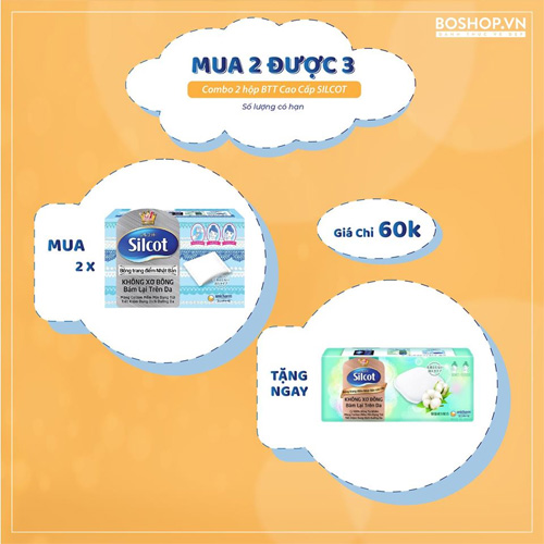 Set 2 Hộp Bông Trang Điểm Silcot Tặng 1 Hộp Nhỏ