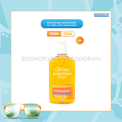 Sữa Rửa Mặt Neutrogena Oil-Free Acne Wash 269ml