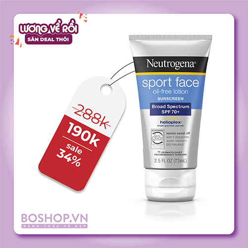 Chống Nắng Neutrogena Sport Face Oil-Free Lotion 73ml