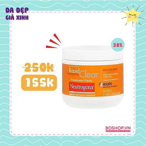 Miếng Lau Mụn Neutrogena Rapid Clear Treatment Pads