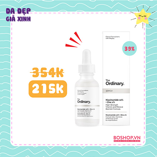 Serum Trị Mụn Trị Thâm The Ordinary Niacinamide 10% + Zinc 1% 30ml