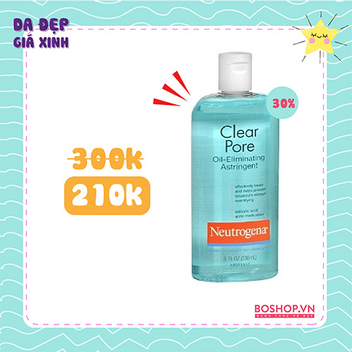 Nước Hoa Hồng Neutrogena Clear Pore Oil Eliminating Astringent 236ml
