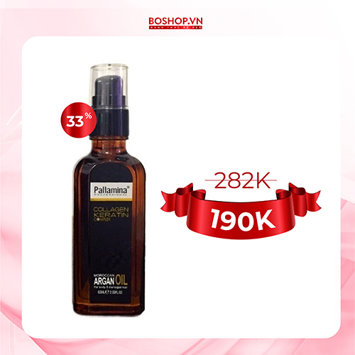 Dầu Dưỡng Tóc Pallamia Collagen & Keratin Argan Oil 60ml