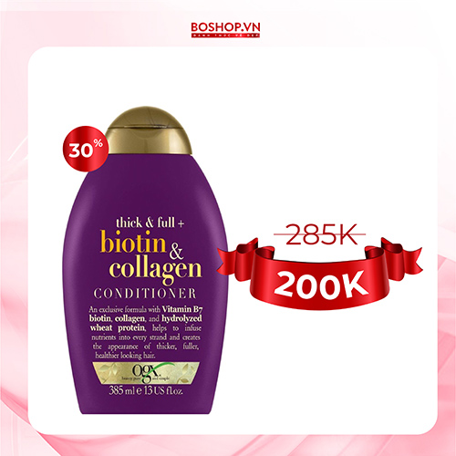 Dầu Xả Trị Rụng Tóc OGX Biotin & Collagen 385ml