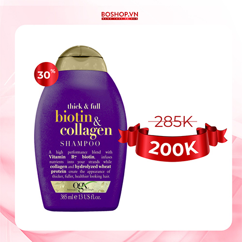 Dầu Gội Trị Rụng Tóc OGX Biotin & Collagen 385ml