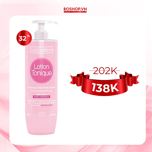 Nước Hoa Hồng Dưỡng Ẩm Evoluderm Lotion Tonique 500ml